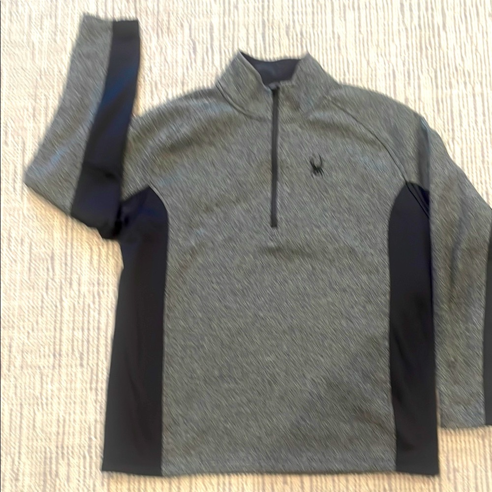 Spyder Gray and Black Quarter-Zip Pullover